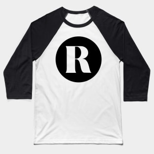 R (Letter Initial Monogram) Baseball T-Shirt